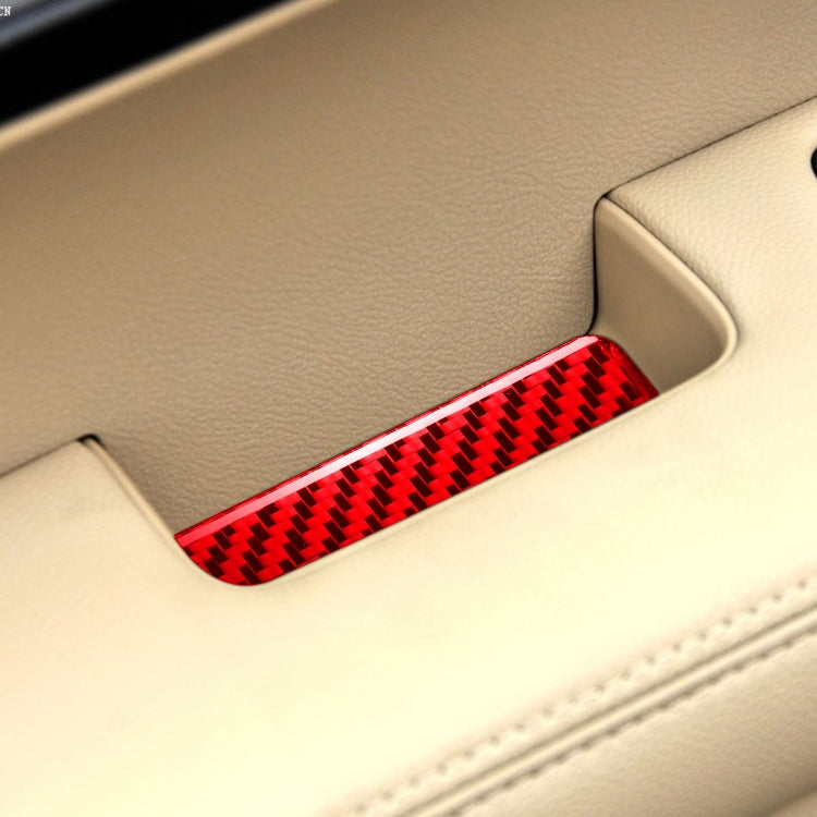 4 PCS Set for Honda CRV 2007-2011 Carbon Fiber Car Inner Armrest Gasket Decorative Sticker,Left and Right Drive Universal (Red) - Car Interior Mouldings by buy2fix | Online Shopping UK | buy2fix