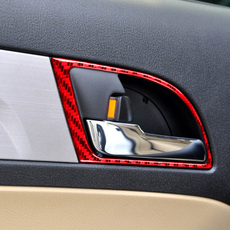 4 PCS Set for Honda CRV 2007-2011 Carbon Fiber Car Inner Handle Frame Decorative Sticker,Left and Right Drive Universal (Red) - Car Interior Mouldings by buy2fix | Online Shopping UK | buy2fix