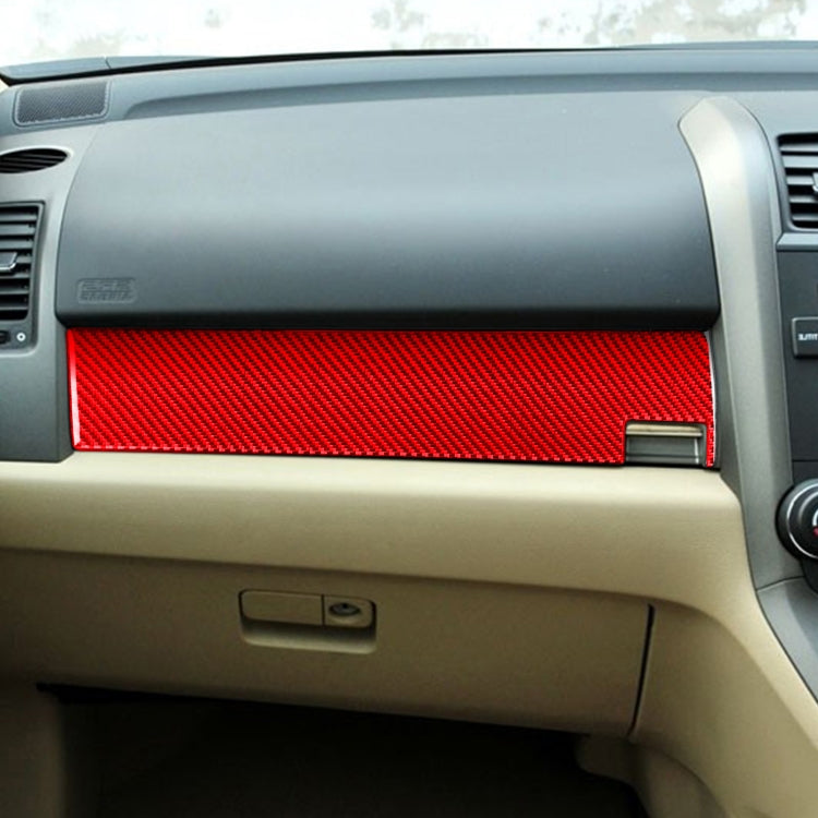 For Honda CRV 2007-2011 Carbon Fiber Car Co-pilot Glove Box Panel Decorative Sticker,Right Drive (Red) by buy2fix