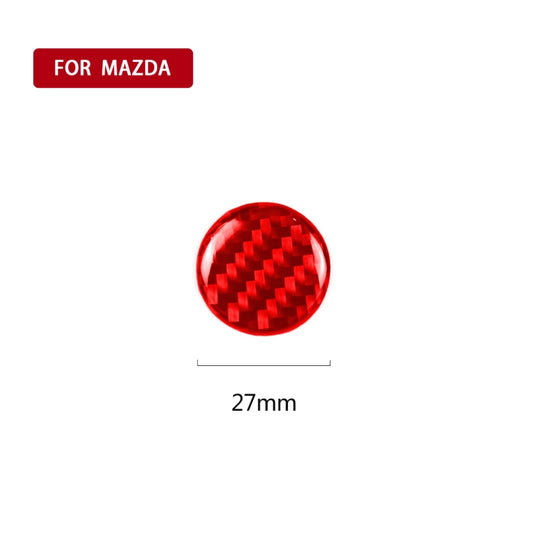 Car Carbon Fiber Multimedia Buttons Decorative Sticker for Mazda 3 / 6 / CX-9 / CX-5, Left and Right Drive (Red) by buy2fix