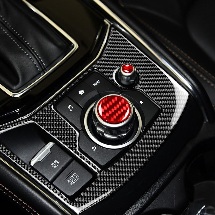 Car Carbon Fiber Multimedia Buttons Decorative Sticker for Mazda 3 / 6 / CX-9 / CX-5, Left and Right Drive (Red) - Car Interior Mouldings by buy2fix | Online Shopping UK | buy2fix