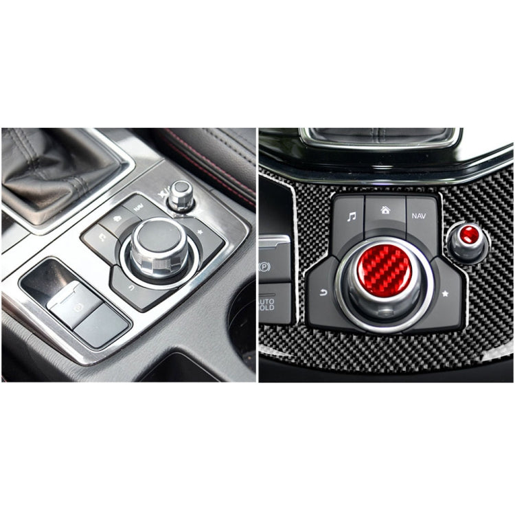Car Carbon Fiber Multimedia Buttons Decorative Sticker for Mazda 3 / 6 / CX-9 / CX-5, Left and Right Drive (Red) - Car Interior Mouldings by buy2fix | Online Shopping UK | buy2fix