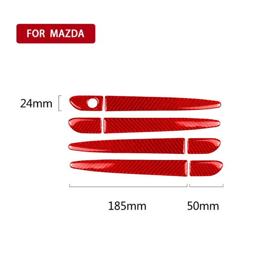 Car Carbon Fiber without Hole Outside Door Handle Decorative Sticker for Mazda CX-5 2017-2018, Right Drive (Red) by buy2fix