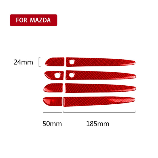 Car Carbon Fiber with Hole Outside Door Handle Decorative Sticker for Mazda CX-5 2017-2018, Right Drive (Red) by buy2fix