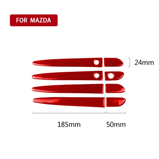 Car Carbon Fiber with Hole Outside Door Handle Decorative Sticker for Mazda CX-5 2017-2018, Left Drive (Red) by buy2fix