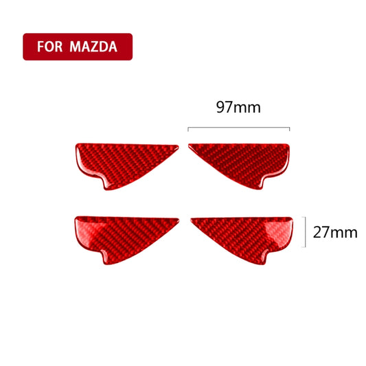 Car Carbon Fiber Inside Door Bowl Decorative Sticker for Mazda CX-5 2013-2018, Left and Right Drive(Red) by buy2fix