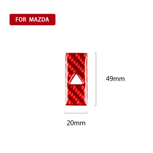 Car Carbon Fiber Warning Light Decorative Sticker for Mazda CX-5 2017-2018, Left and Right Drive (Red) by buy2fix