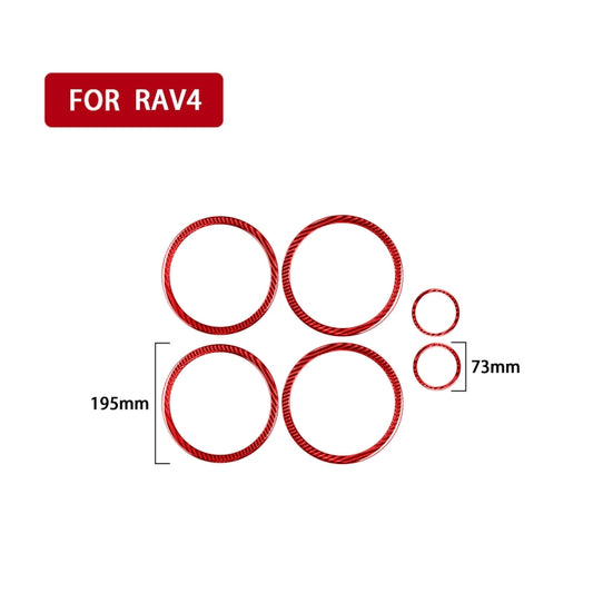 Car Carbon Fiber Door Horn Decorative Sticker for Toyota RAV4 2006-2013, Left and Right Drive (Red) by buy2fix