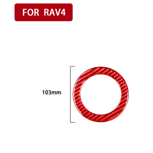 Car Carbon Fiber Steering Wheel Decorative Sticker for Toyota RAV4 2006-2013, Left and Right Drive (Red) by buy2fix