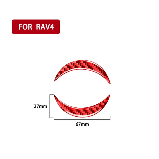 Car Carbon Fiber Steering Wheel Logo Decorative Sticker for Toyota RAV4 2006-2013, Left and Right Drive (Red) by buy2fix
