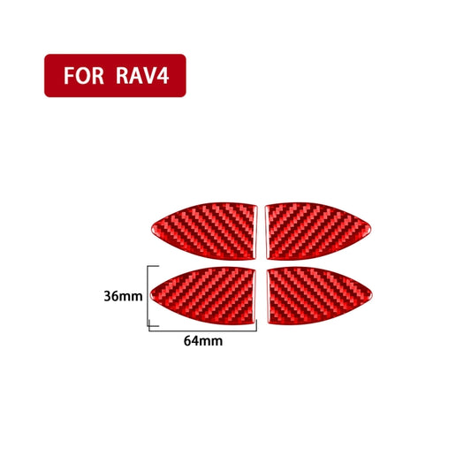 Car Carbon Fiber Inside Door Bowl Decorative Sticker for Toyota RAV4 2006-2013, Left and Right Drive (Red) by buy2fix