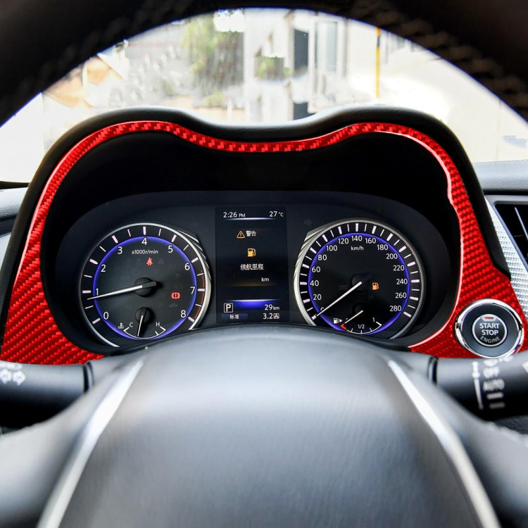 Car Carbon Fiber Dashboard Decorative Sticker for Infiniti Q50 2014-2020, Left Drive(Red) - Car Interior Mouldings by buy2fix | Online Shopping UK | buy2fix