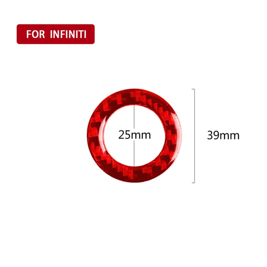 Car Carbon Fiber One-button Start Decorative Sticker for Infiniti Q50 2014-2020 / Q60 / QX60, Left and Right Drive(Red) by buy2fix