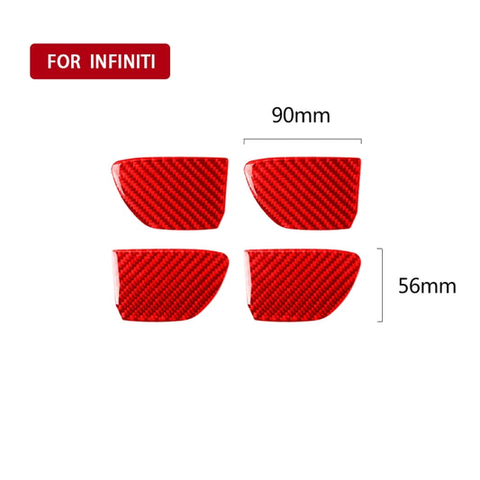 Car Carbon Fiber Inside Door Bowl Decorative Sticker for Infiniti Q50 2014-2020, Left and Right Drive(Red) by buy2fix