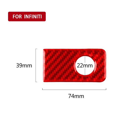 Car Carbon Fiber Front Passenger Seat Handle Box Decorative Sticker for Infiniti Q50 2014-2020, Right Drive(Red) by buy2fix
