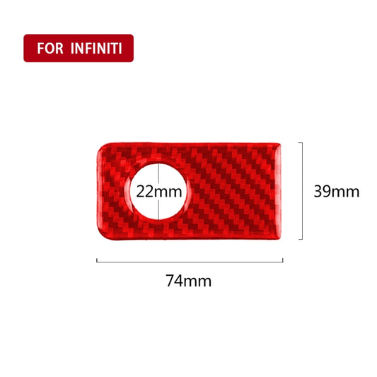 Car Carbon Fiber Front Passenger Seat Handle Box Decorative Sticker for Infiniti Q50 2014-2020, Left Drive(Red) by buy2fix