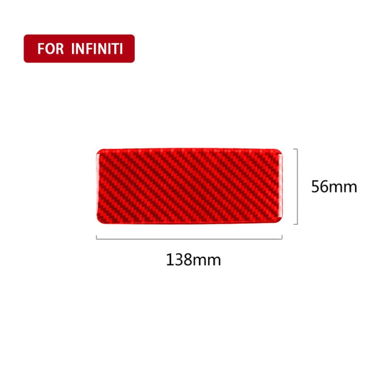 Car Carbon Fiber Rear Ashtray Panel Decorative Sticker for Infiniti Q50 2014-2020, Left and Right Drive(Red) by buy2fix