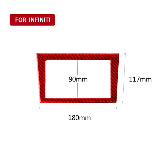 Car Carbon Fiber Navigation Frame Decorative Sticker for Infiniti Q50 2014-2020, Left and Right Drive(Red) by buy2fix