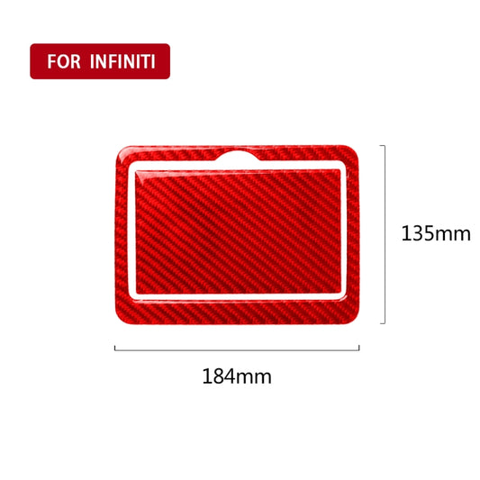 Car Carbon Fiber Rear Water Cup Holder Decorative Sticker for Infiniti Q50 2014-2020, Left and Right Drive(Red) by buy2fix