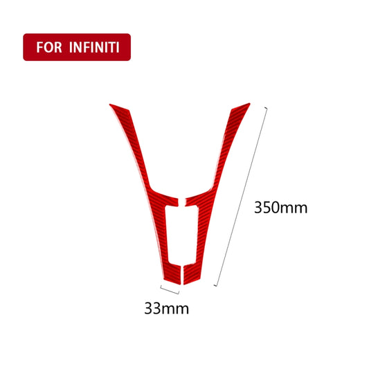 Car Carbon Fiber Central Control F Frame Decorative Sticker for Infiniti Q50 2014-2020, Left and Right Drive(Red) by buy2fix
