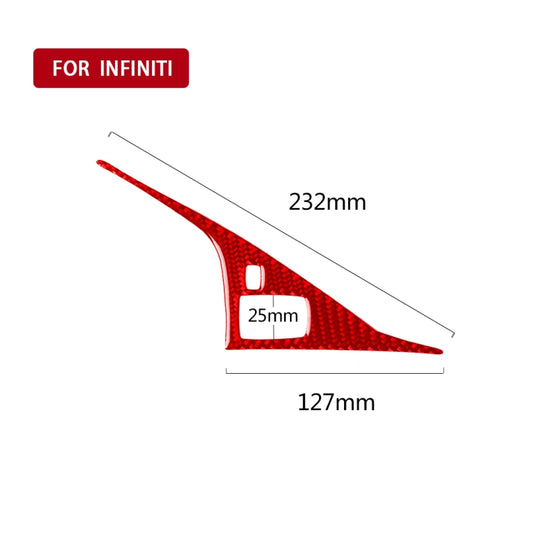 Car Carbon Fiber Driver Panel Decorative Sticker for Infiniti Q50 2014-2020, Left Drive(Red) by buy2fix