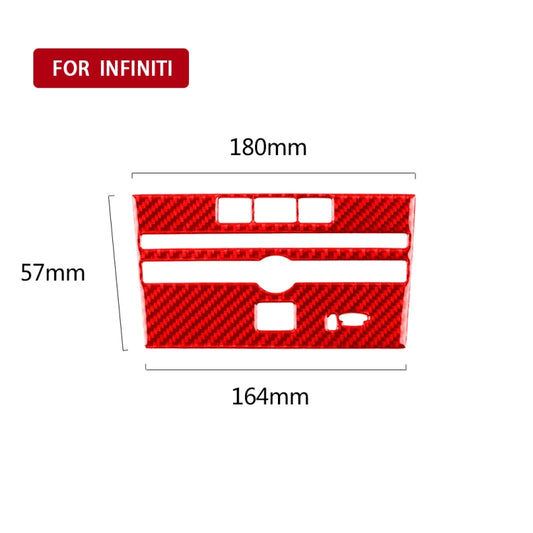Car Carbon Fiber B Style CD Console Panel Decorative Sticker for Infiniti Q50 2014-2020, Right Drive(Red) by buy2fix