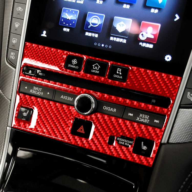 Car Carbon Fiber A Style CD Console Panel Decorative Sticker for Infiniti Q50 2014-2020, Right Drive(Red) - Car Interior Mouldings by buy2fix | Online Shopping UK | buy2fix