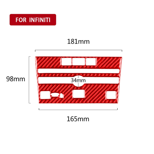 Car Carbon Fiber A Style CD Console Panel Decorative Sticker for Infiniti Q50 2014-2020, Left Drive(Red) by buy2fix