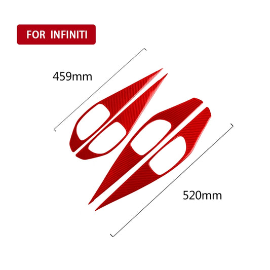 Car Carbon Fiber A Style Door Handle Panel Decorative Sticker for Infiniti Q50 2014-2020, Left and Right Drive(Red) by buy2fix