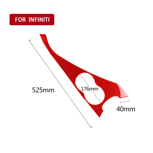 Car Carbon Fiber Water Cup Holder Panel Decorative Sticker for Infiniti Q50 2014-2020, Right Drive(Red) by buy2fix