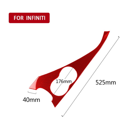 Car Carbon Fiber Water Cup Holder Panel Decorative Sticker for Infiniti Q50 2014-2020, Left Drive(Red) by buy2fix