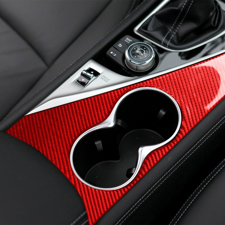 Car Carbon Fiber Water Cup Holder Panel Decorative Sticker for Infiniti Q50 2014-2020, Left Drive(Red) - Car Interior Mouldings by buy2fix | Online Shopping UK | buy2fix