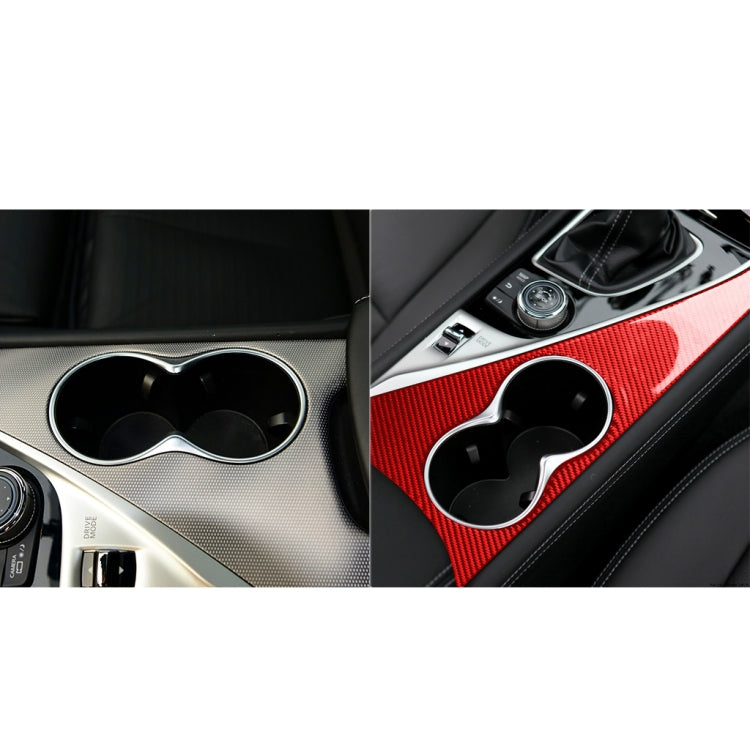 Car Carbon Fiber Water Cup Holder Panel Decorative Sticker for Infiniti Q50 2014-2020, Left Drive(Red) - Car Interior Mouldings by buy2fix | Online Shopping UK | buy2fix