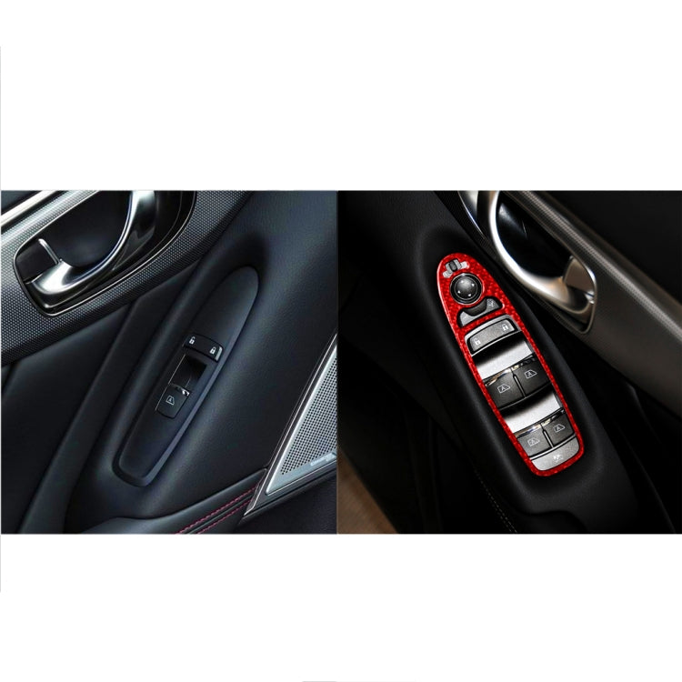 Car Carbon Fiber Window Glass Lift Panel Decorative Sticker for Infiniti Q60, Right Drive(Red) - Car Interior Mouldings by buy2fix | Online Shopping UK | buy2fix