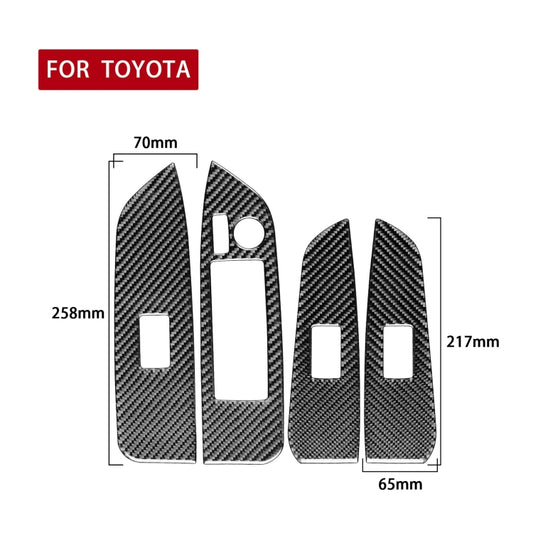 Car Carbon Fiber Window Glass Lift Decorative Sticker for Toyota Highlander 2014-2019, Left Drive by buy2fix
