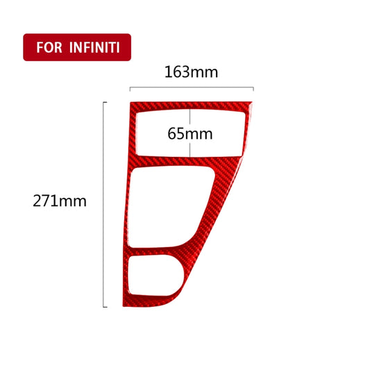 Car Carbon Fiber Gear Panel Decorative Sticker for Infiniti Q50 2014-2020, Left Drive (Red) by buy2fix