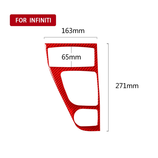 Car Carbon Fiber Gear Panel Decorative Sticker for Infiniti Q50 2014-2020, Right Drive (Red) by buy2fix