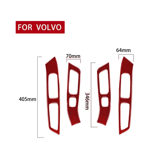Car Window Lift Decorative Sticker for Volvo V60 2010-2017, Left and Right Drive (Red) by buy2fix