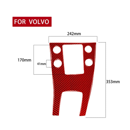 Car Carbon Fiber Central Control Panel Decorative Sticker for Volvo V60 2010-2017, Right Drive(Red) by buy2fix