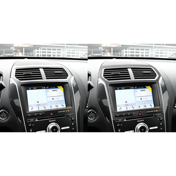 Car Carbon Fiber Navigation Panel Decorative Sticker for Ford Explorer 2016-2019, Left Drive by buy2fix
