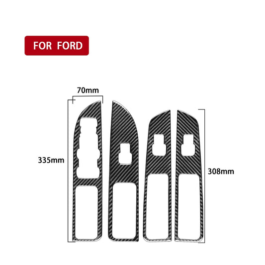 Car Carbon Fiber Window Lift Panel Decorative Sticker for Ford Explorer 2013-2019, Left Drive by buy2fix