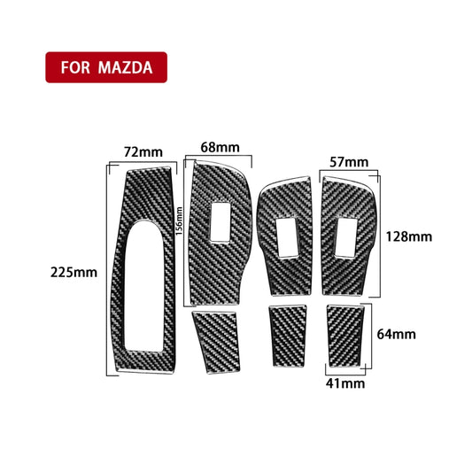 7 in 1 Car Carbon Fiber Window Lift Panel Decorative Sticker for Mazda 3 Axela 2020, Left Drive by buy2fix