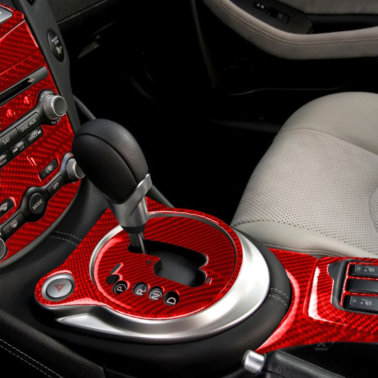10 in 1 Car Carbon Fiber Central Control Gear Multimedia Decorative Sticker for Nissan 370Z / Z34 2009-, Left Drive (Red) - Car Interior Mouldings by buy2fix | Online Shopping UK | buy2fix