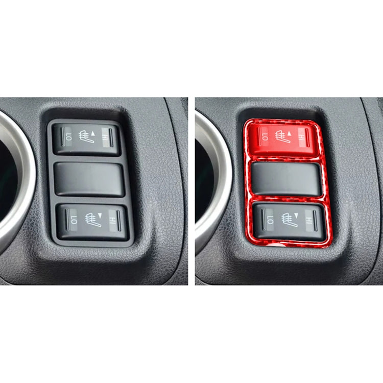 Car Carbon Fiber Central Control Heating Button Frame Decorative Sticker for Nissan 370Z / Z34 2009-, Left and Right Drive Universal (Red) by buy2fix