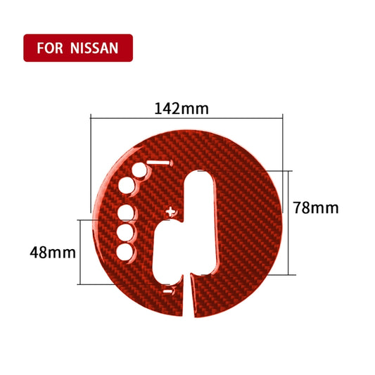Car Carbon Fiber Automatic Transmission Panel Decorative Sticker for Nissan 370Z / Z34 2009-, Left Drive (Red) by buy2fix