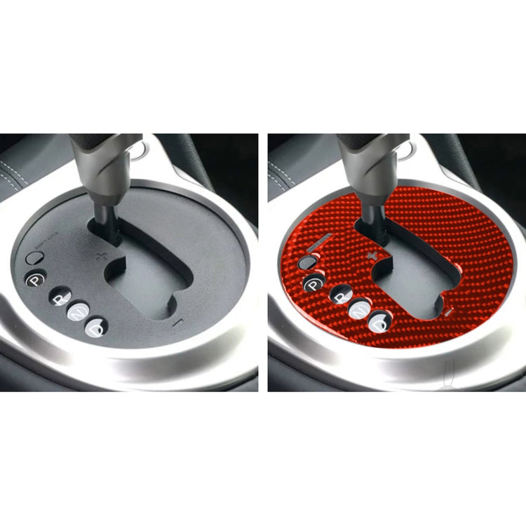Car Carbon Fiber Automatic Transmission Panel Decorative Sticker for Nissan 370Z / Z34 2009-, Left Drive (Red) by buy2fix