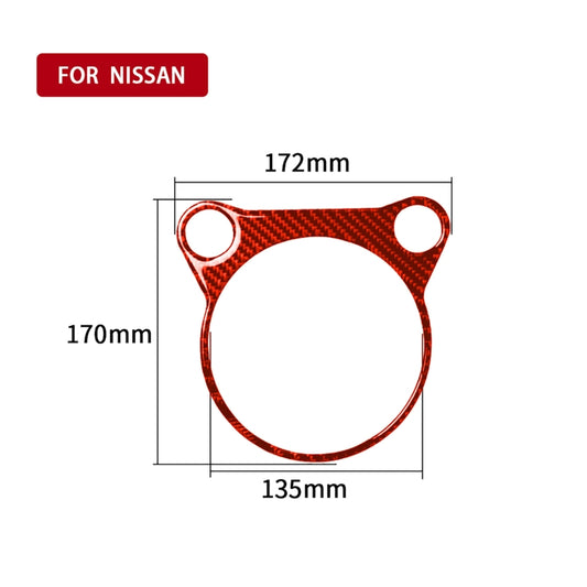 Car Carbon Fiber Automatic Gear Panel Decorative Sticker for Nissan 370Z / Z34 2009-, Left and Right Drive Universal (Red) by buy2fix