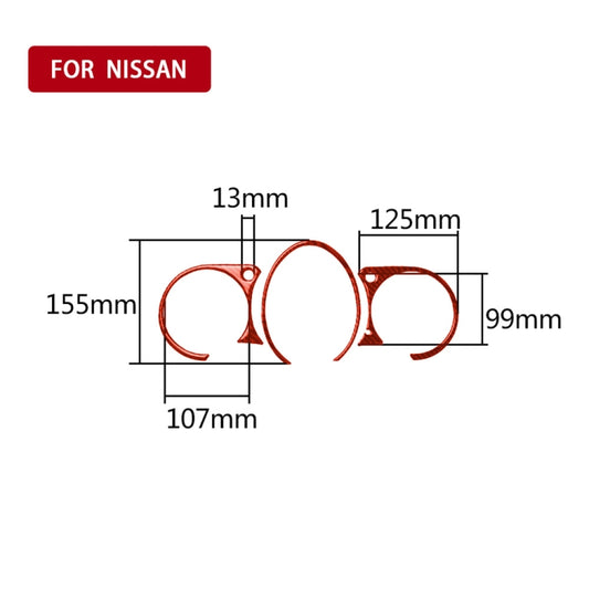 Car Carbon Fiber Speed Dashboard Decorative Sticker for Nissan 370Z / Z34 2009-, Left and Right Drive Universal (Red) by buy2fix