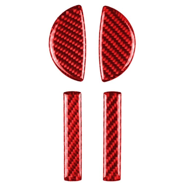 4 in 1 Car Carbon Fiber Door Handle Decorative Sticker for BMW Mini Cooper Clubman Countryman F55 F54 F60, Left and Right Drive Universal(Red) - Car Interior Mouldings by buy2fix | Online Shopping UK | buy2fix
