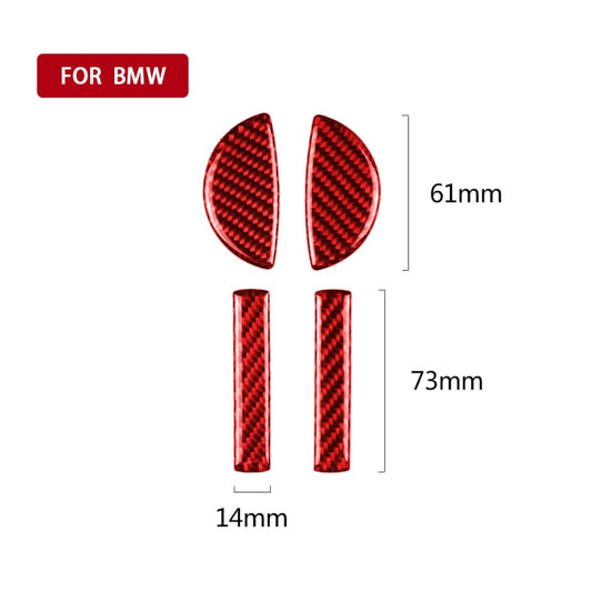 4 in 1 Car Carbon Fiber Door Handle Decorative Sticker for BMW Mini Cooper Clubman Countryman F55 F54 F60, Left and Right Drive Universal(Red) - Car Interior Mouldings by buy2fix | Online Shopping UK | buy2fix